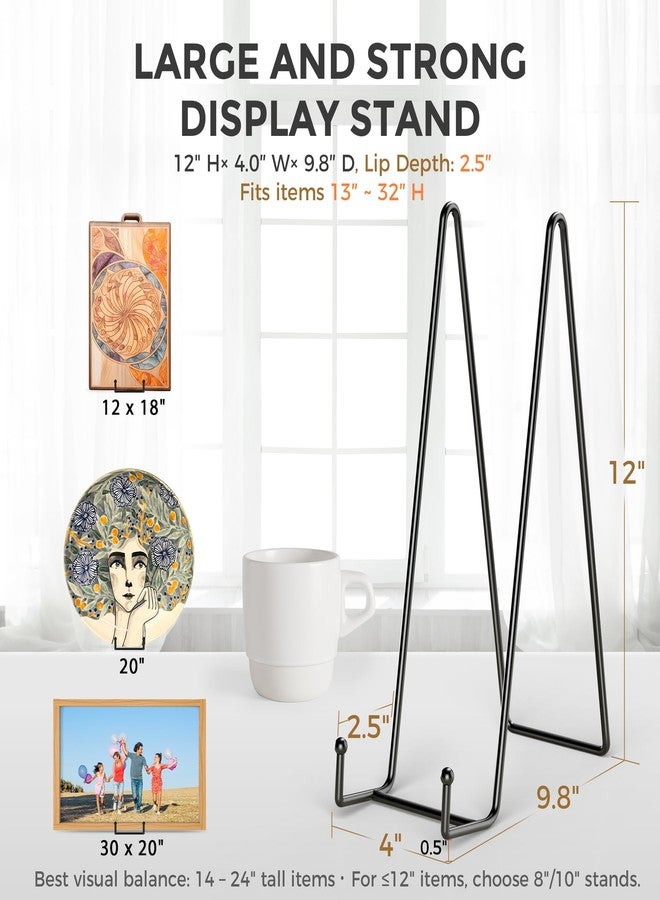 TRLife TR-LIFE 3 Pack 12 Inch Plate Stands for Display - Large, Metal Picture Frame Holder Stand + Easels for Decorative Platter, Book, Plaque, Photo, Table Top Art - Image 3
